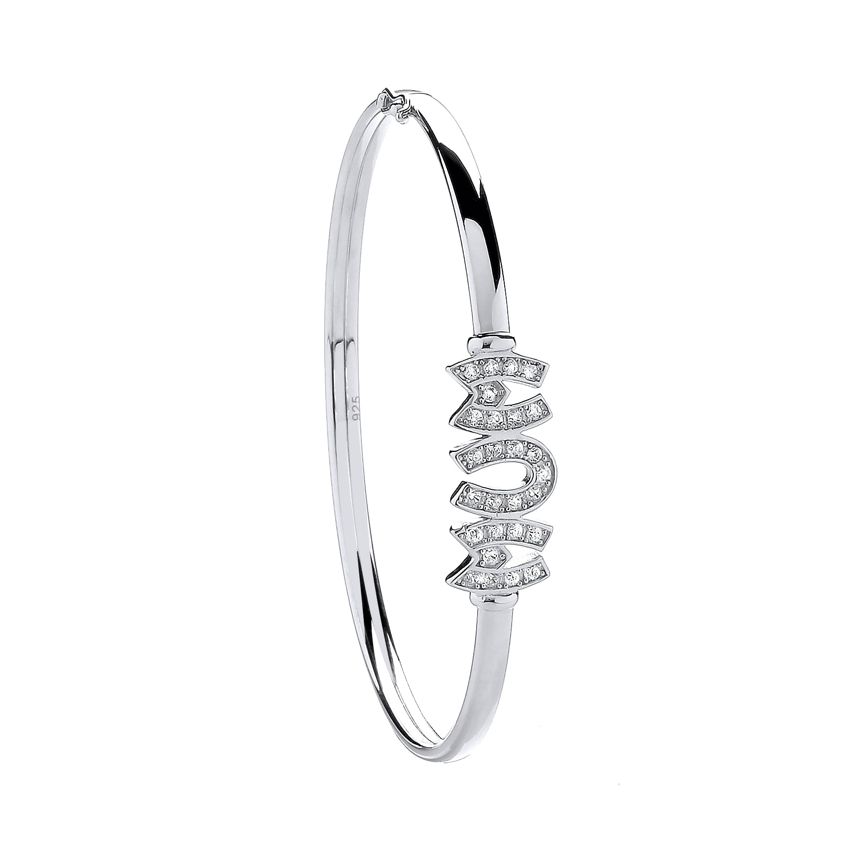 925 Sterling Silver Mum Cz Bangle