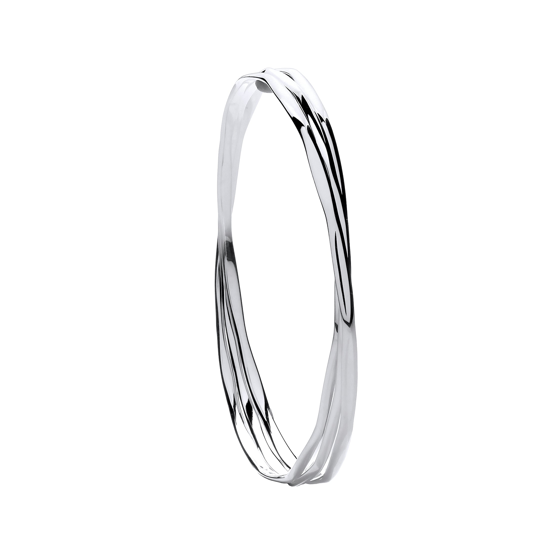 925 Sterling Silver Russian Faceted Ladies Bangle