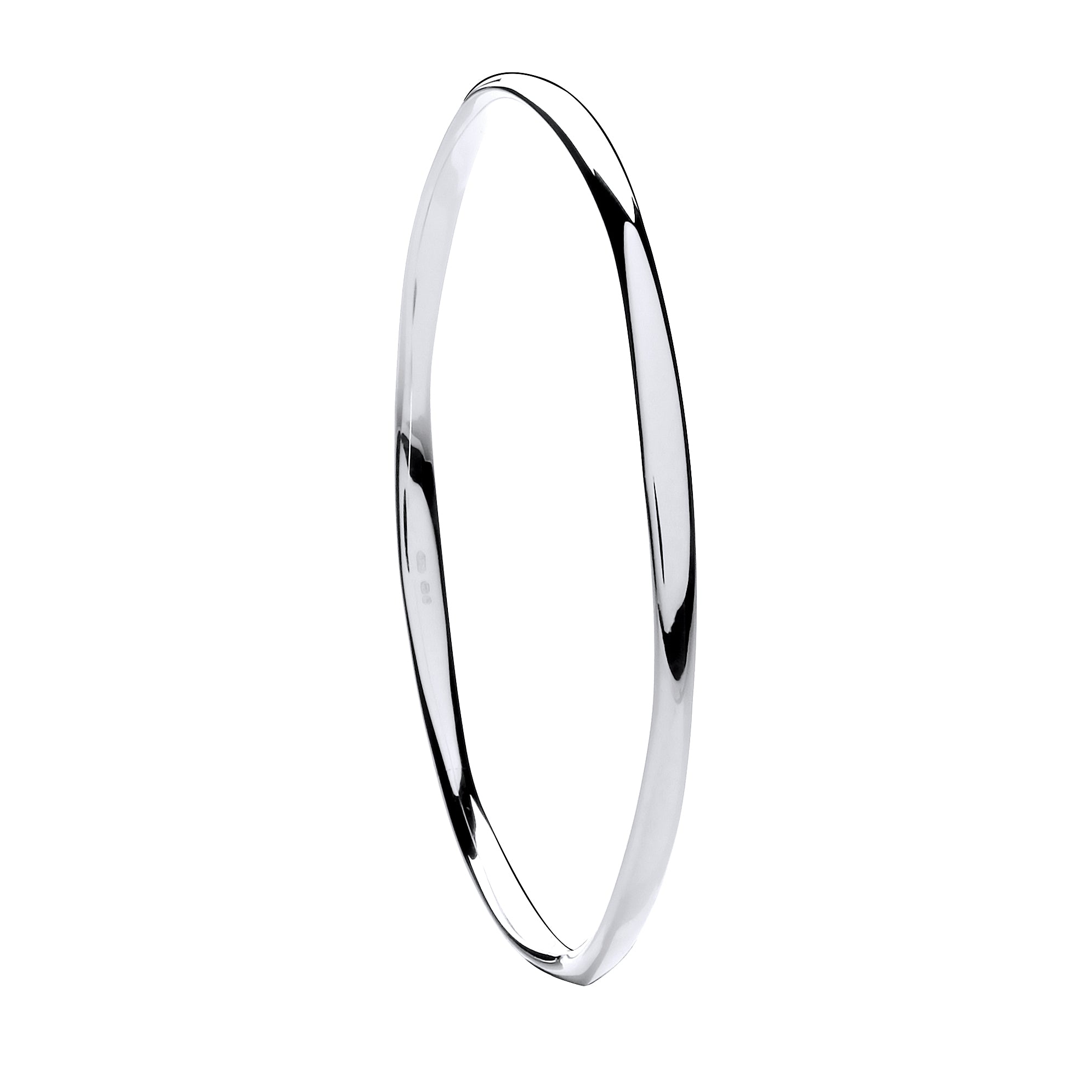 925 Sterling Silver Faceted Ladies Bangle