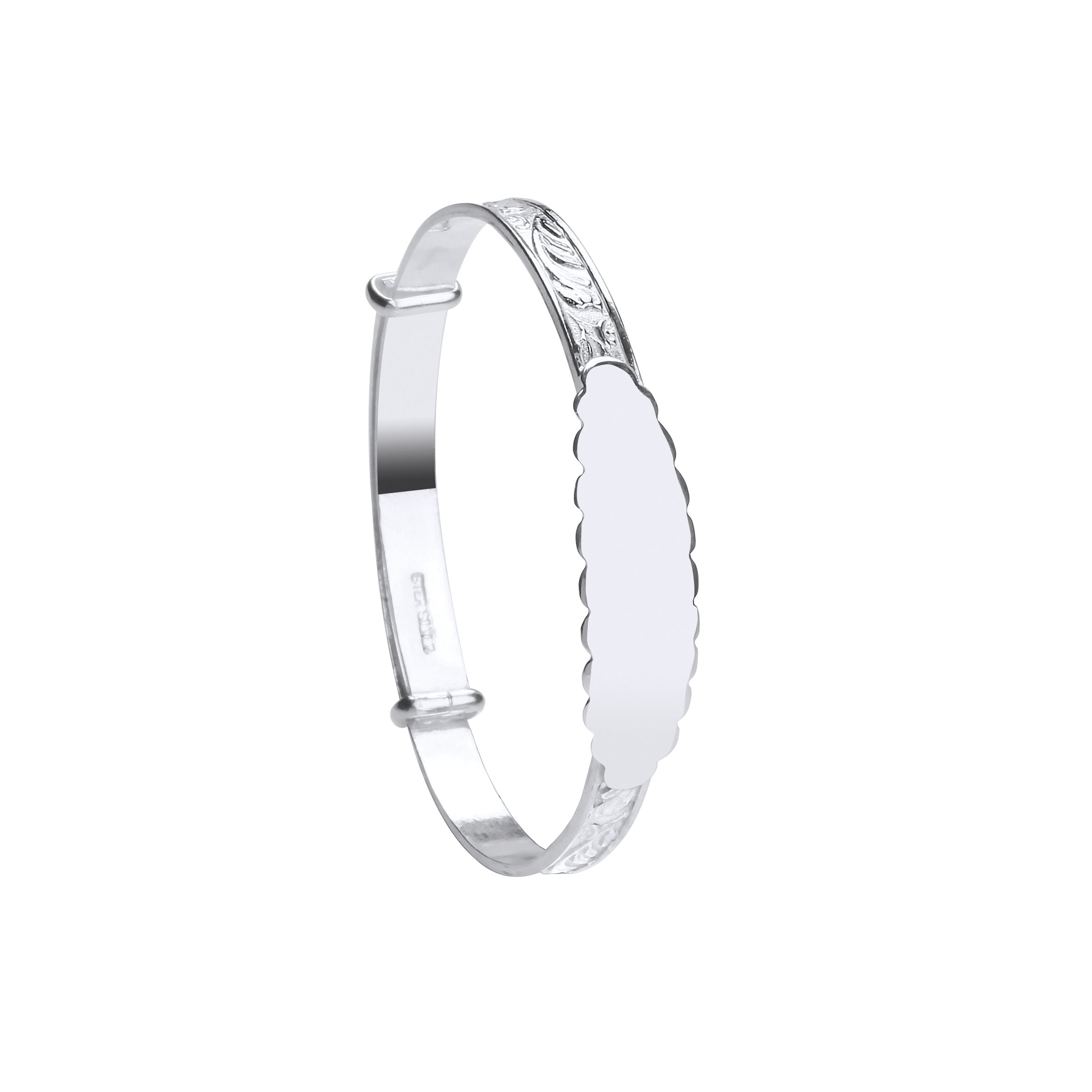 925 Sterling Silver ID Expandable Baby Bangle