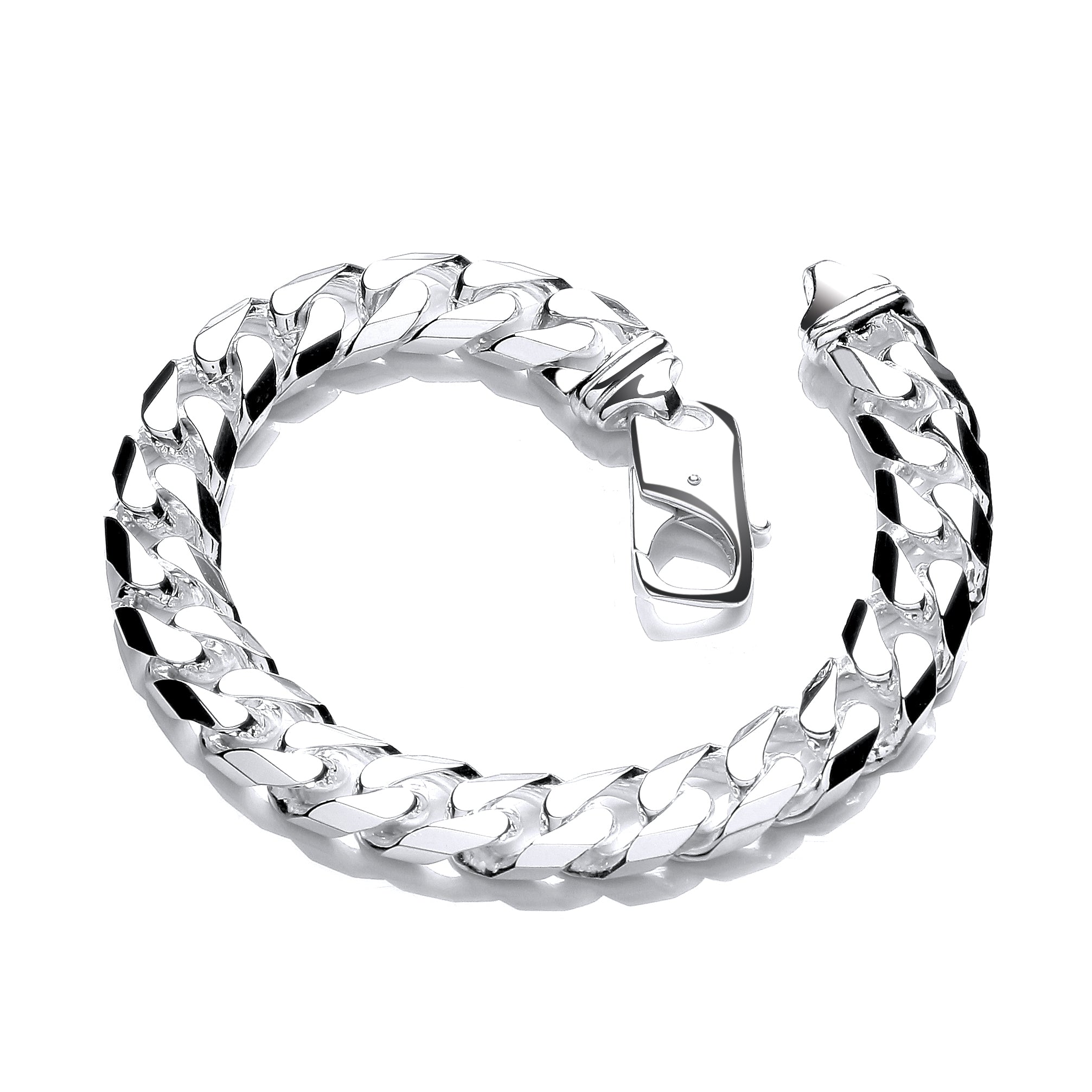 925 Sterling Silver 10.5mm Curb Gents 8" Bracelet