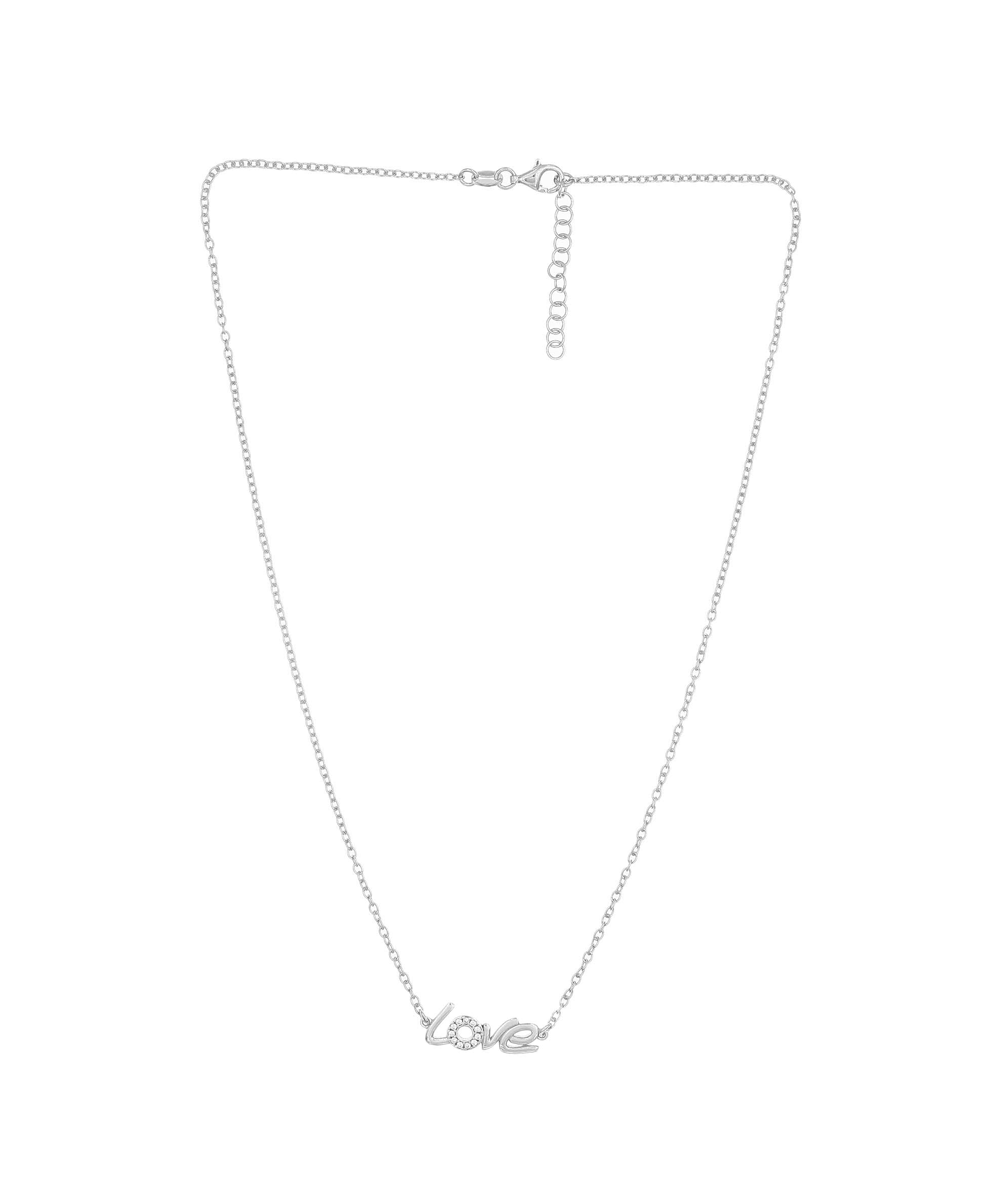 925 Sterling Silver Cubic Zirconia Love Charm Chain/Bracelet