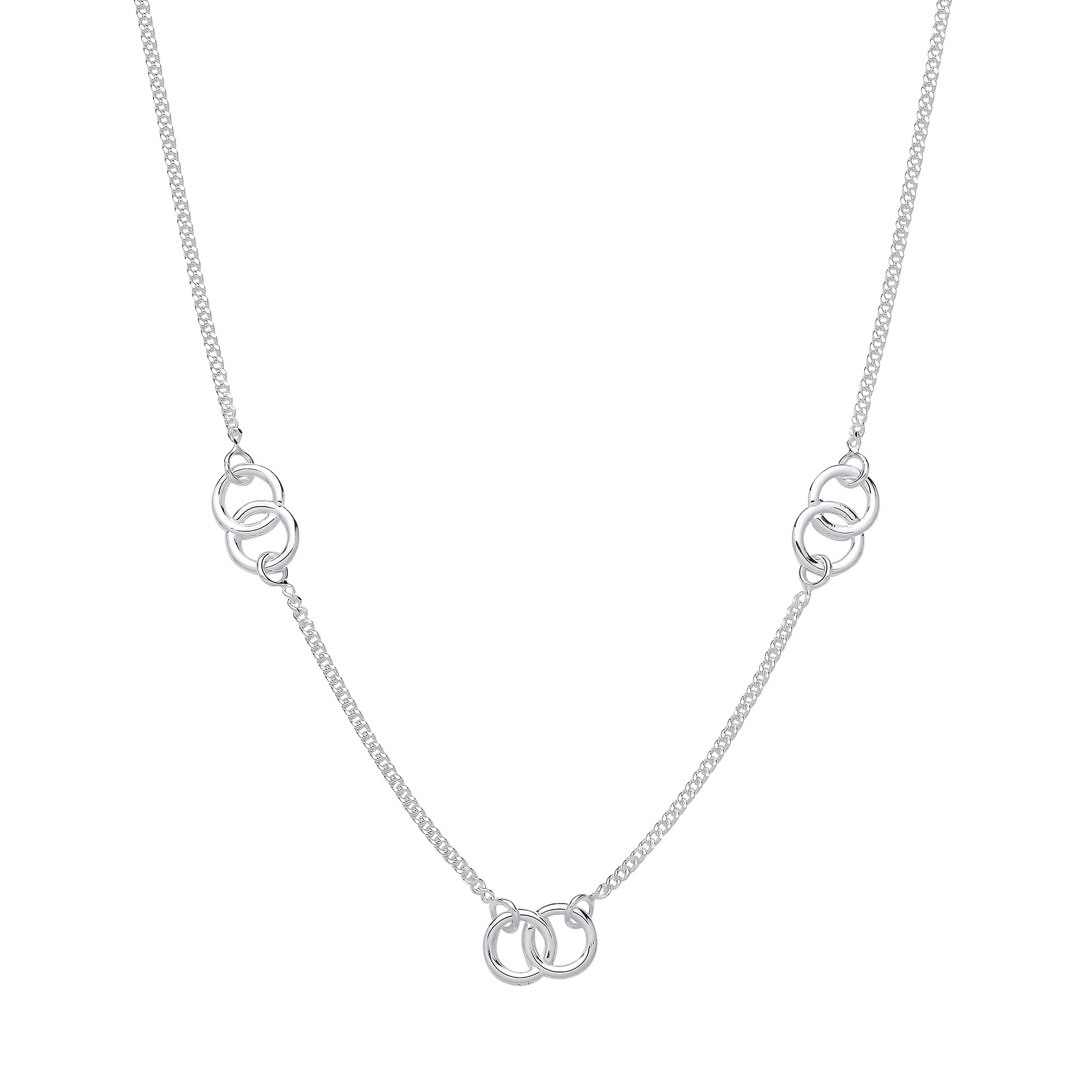 925 Sterling Silver Entwined Circles Necklace