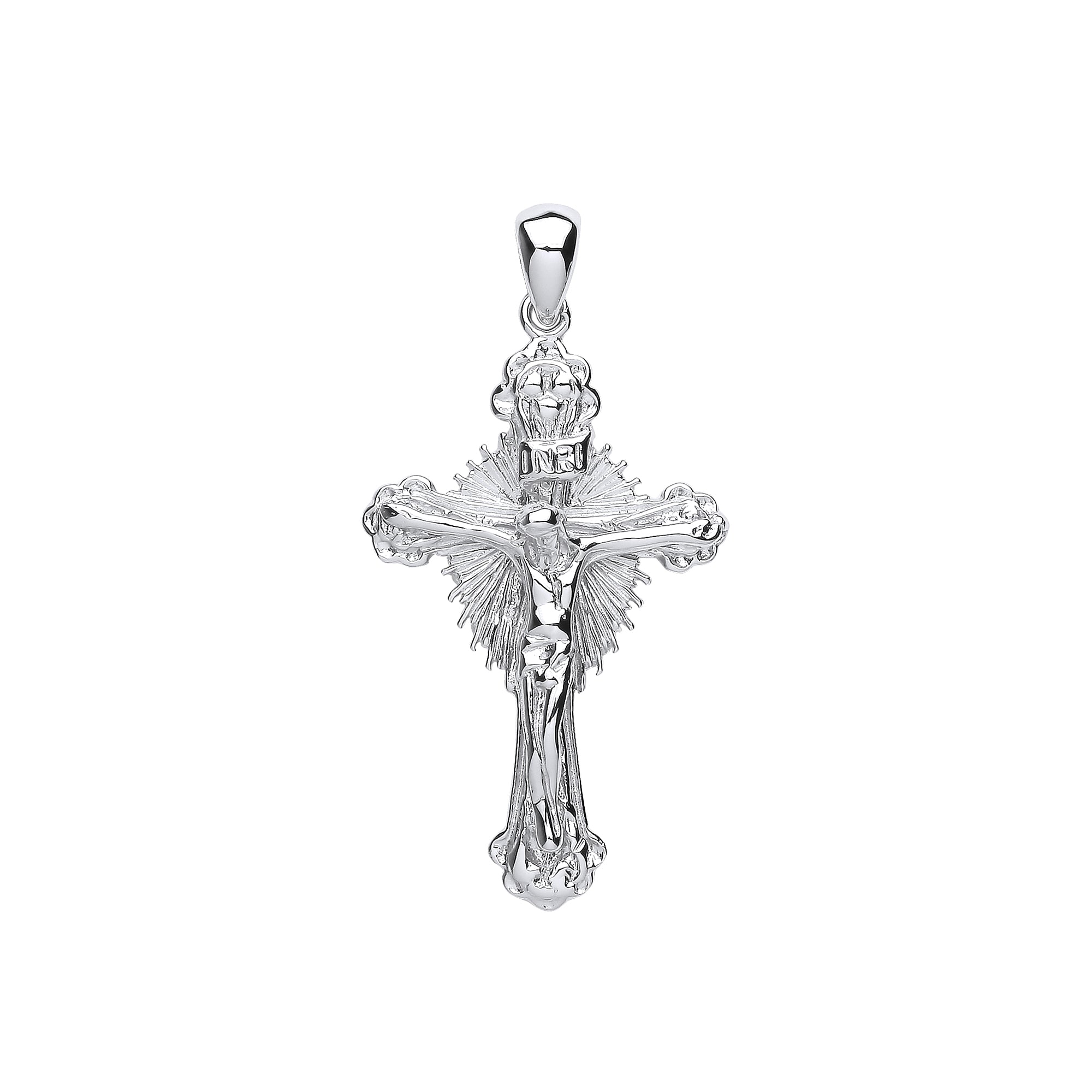 925 Sterling Silver Sunburst Crucifix