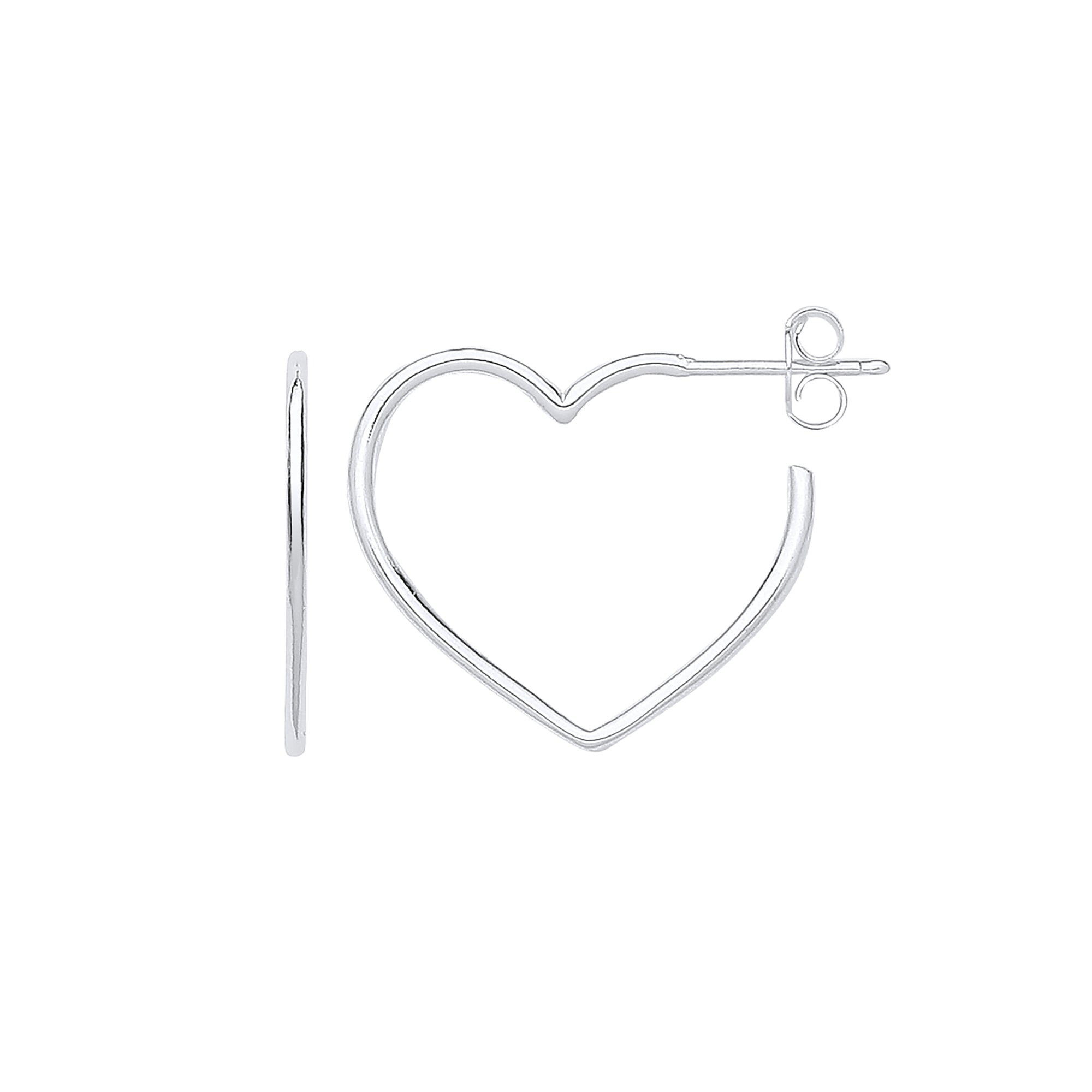 925 Sterling Silver Heart Hoop Earrings