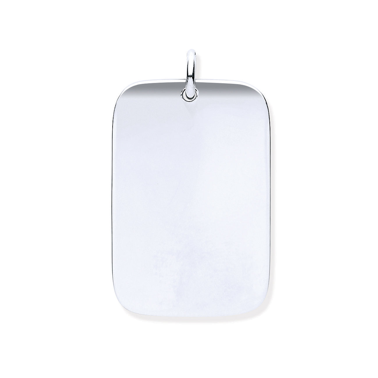 925 Sterling Silver Solid Dog Tag Pendant With Chain