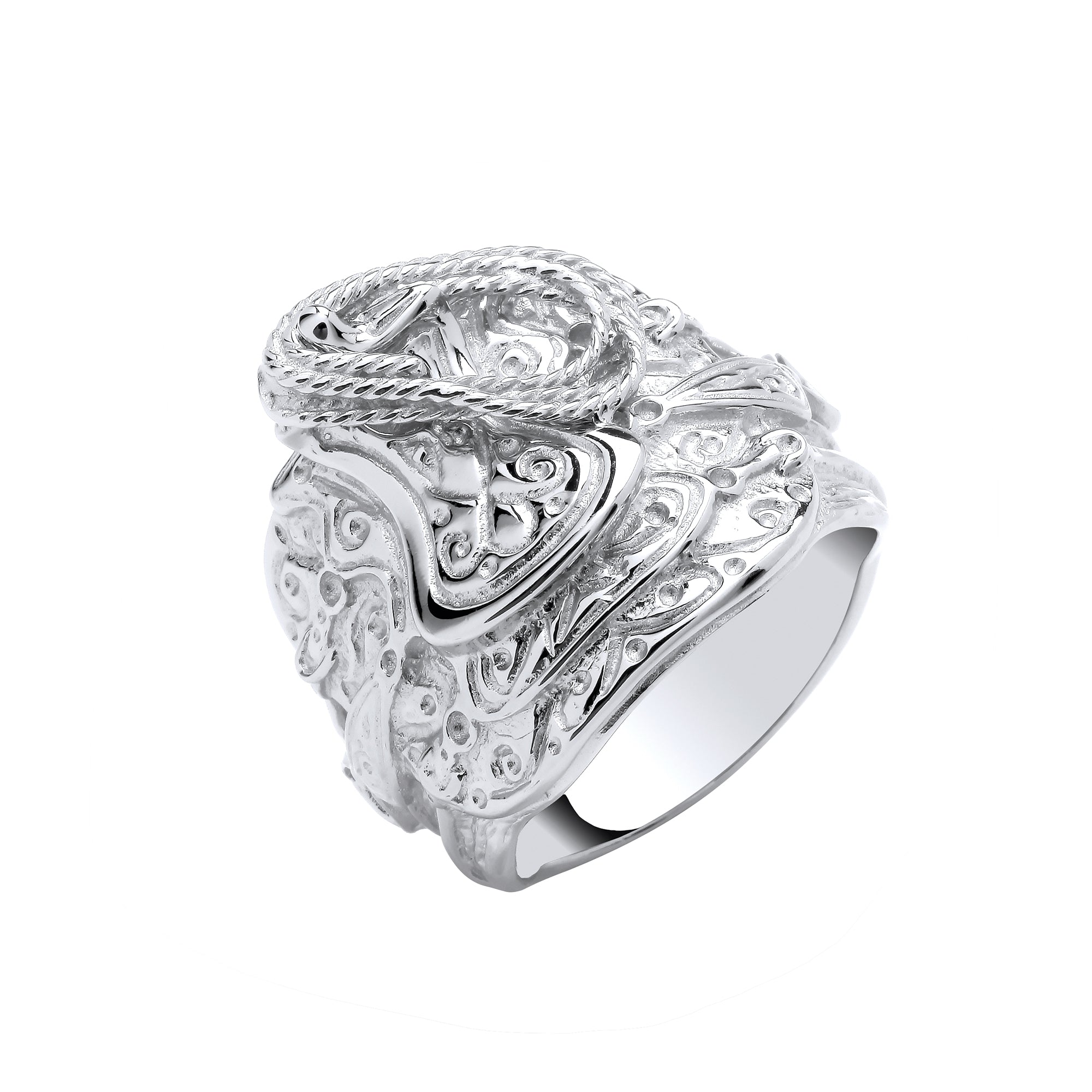 925 Sterling Silver Gents Saddle Ring