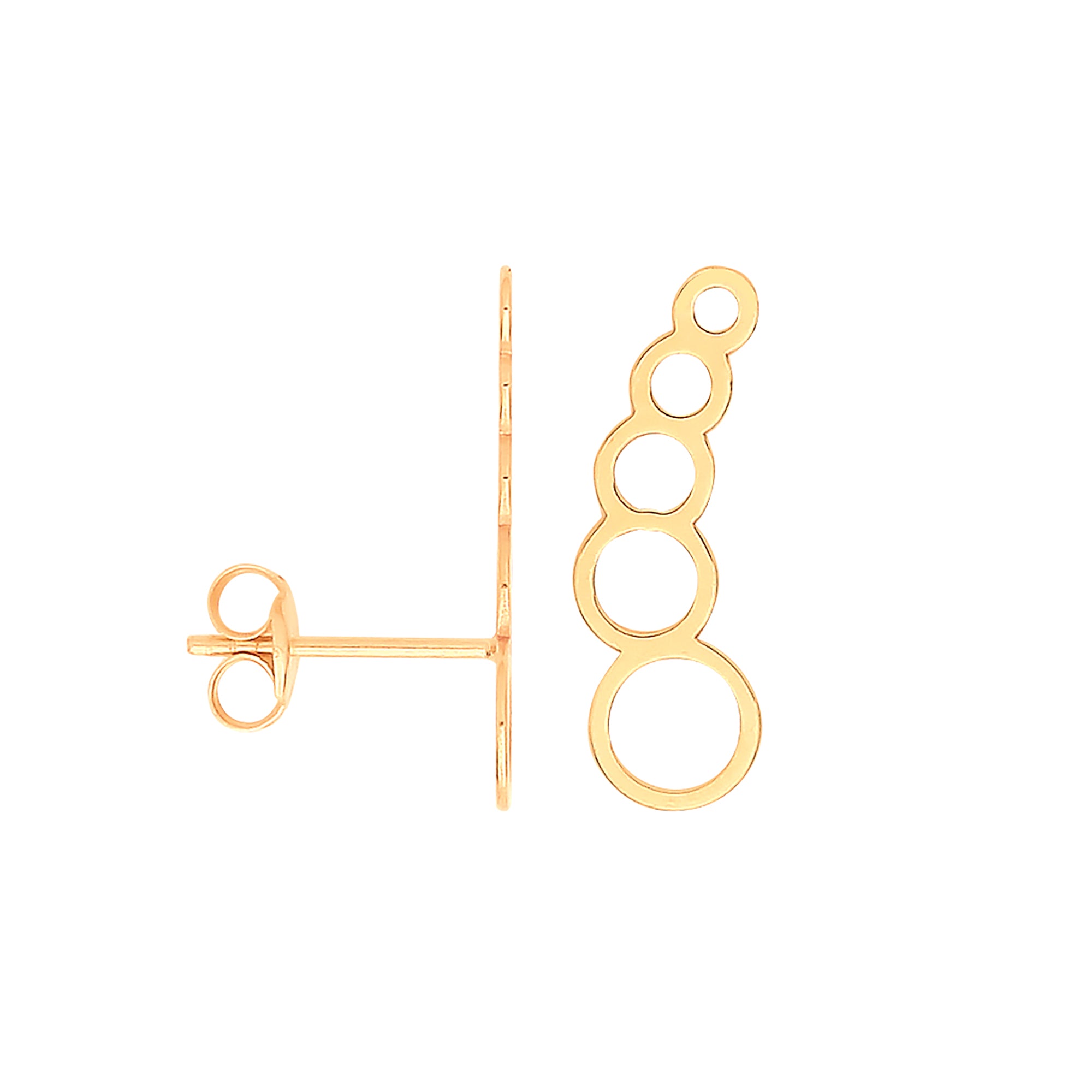 9ct Yellow Gold Graduated Circles Studs