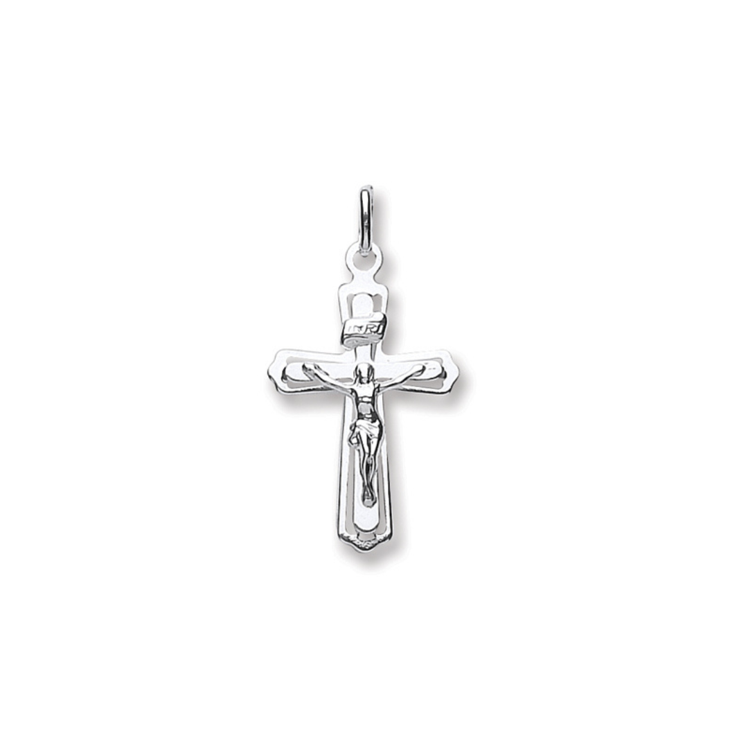 925 Sterling Silver Cut Out Crucifix with Chain