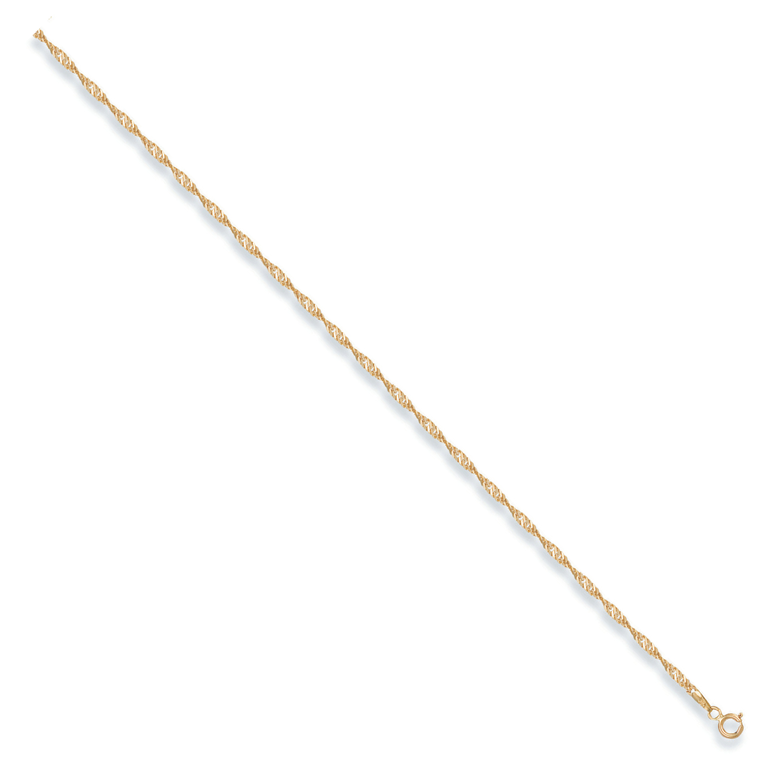 9ct Yellow Gold Singapore Anklet