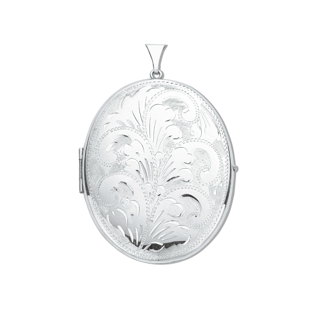 925 Sterling Silver Oval Locket with Chain