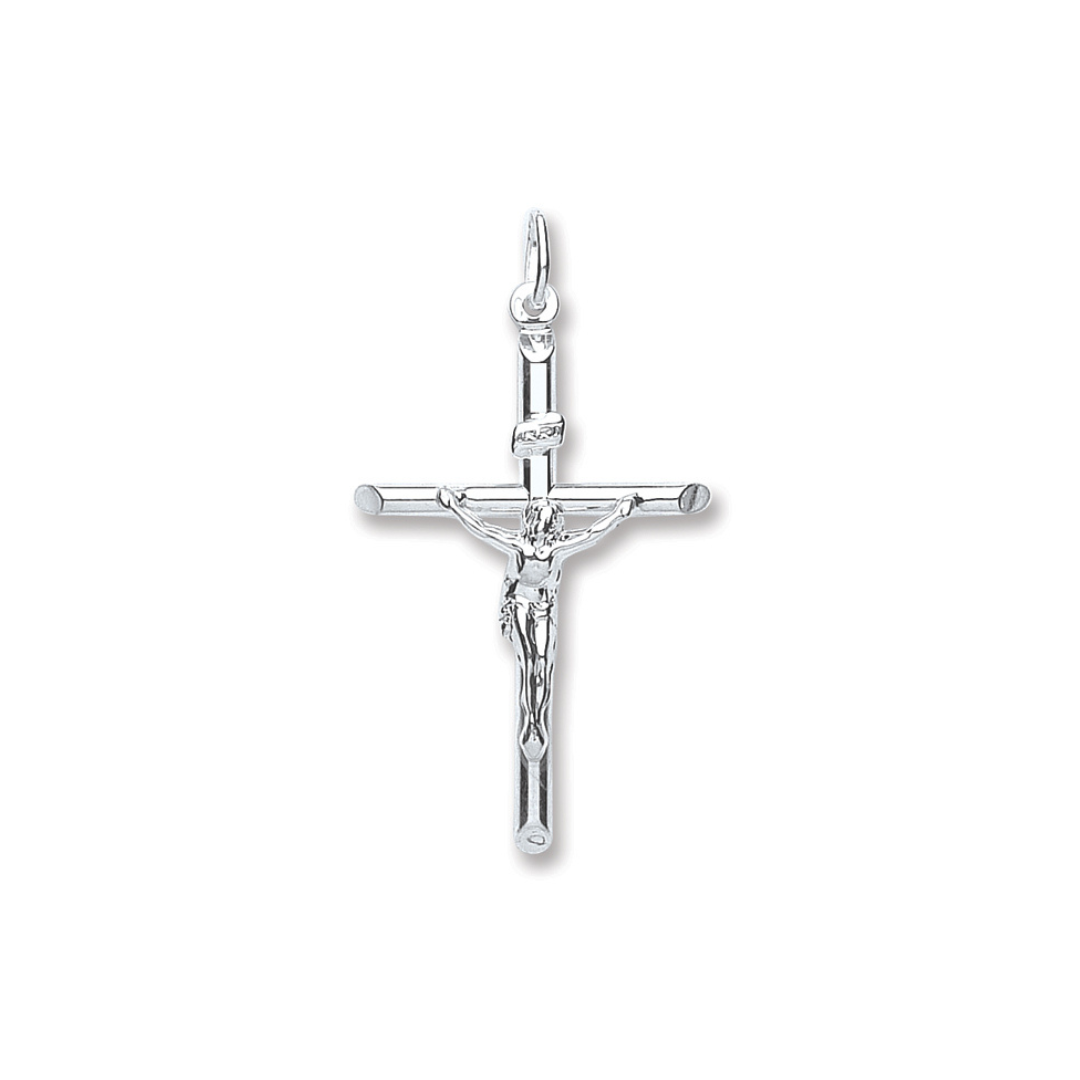 925 Sterling Silver Tubed Crucifix