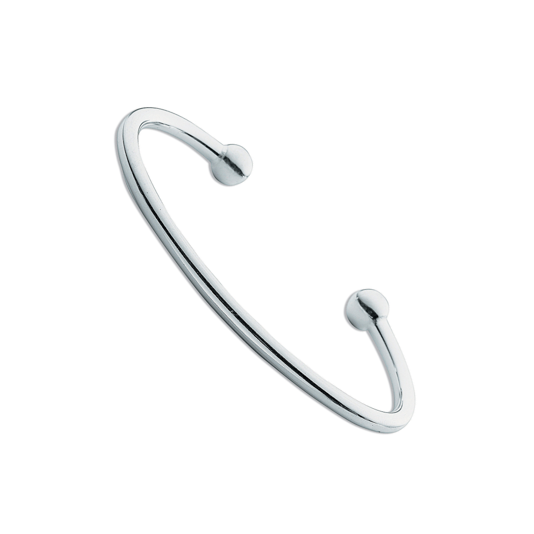 925 Sterling Silver 4mm Torque Bangle