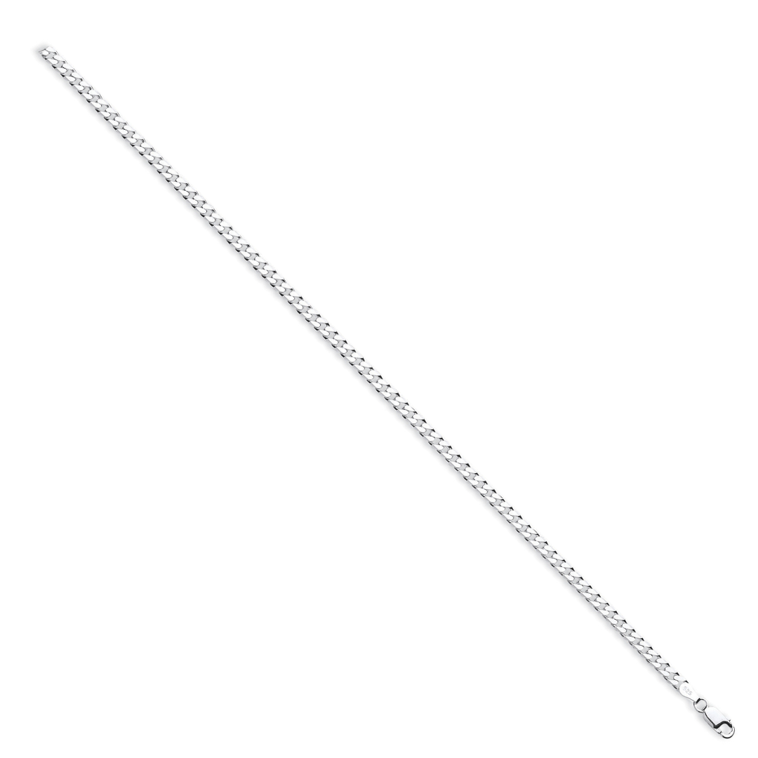 925 Sterling Silver Curb Anklet 10"