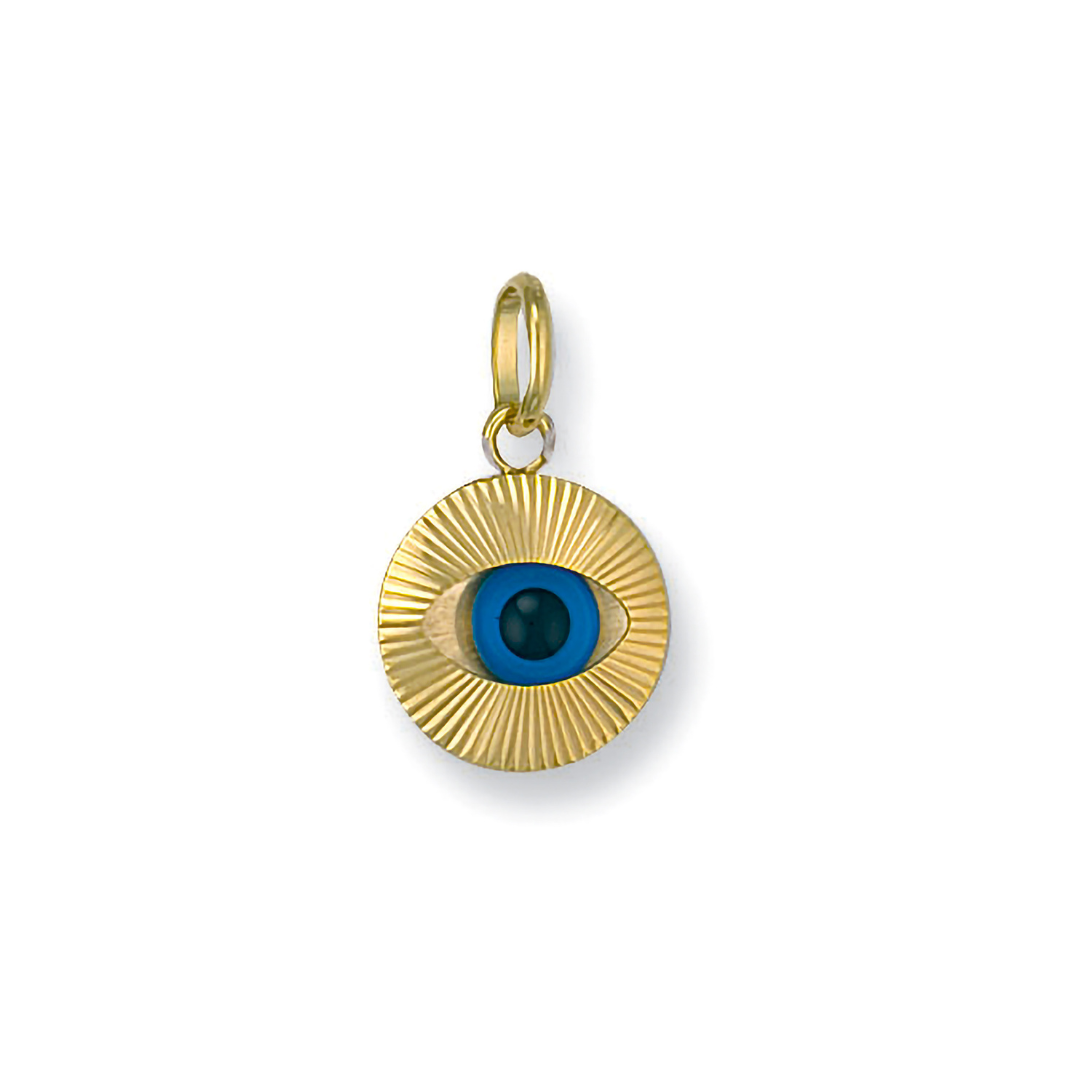 9ct Yellow Gold Evil Eye Pendant