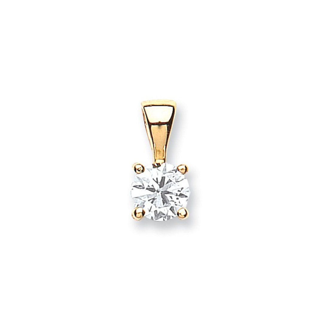 18ct Yellow Gold 0.70ct Claw Set Diamond Pendant