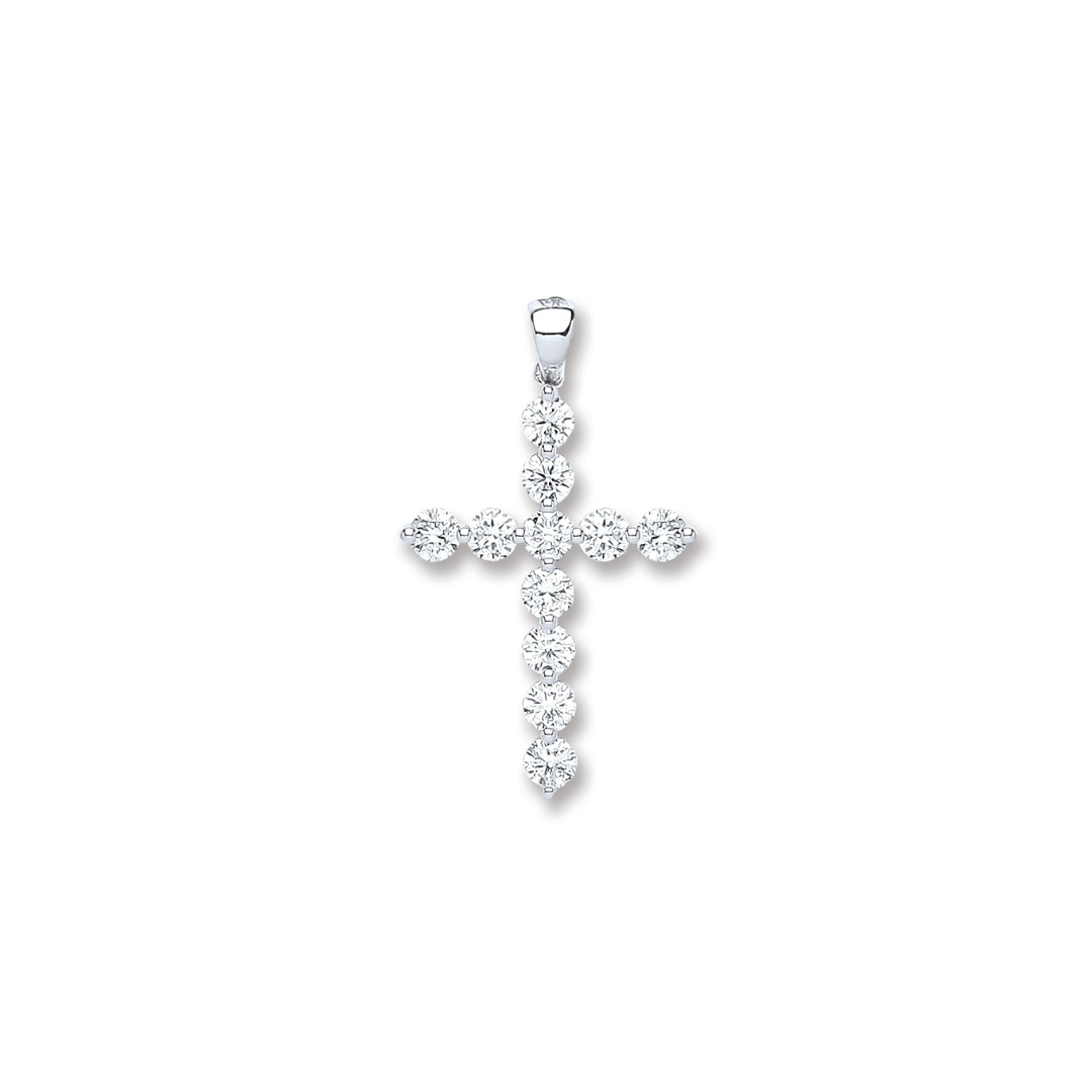 18ct White Gold 0.70ct Diamond Cross Pendant