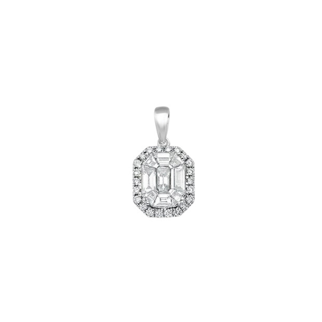 18ct White Gold 1.00ct Diamond Drop Pendant