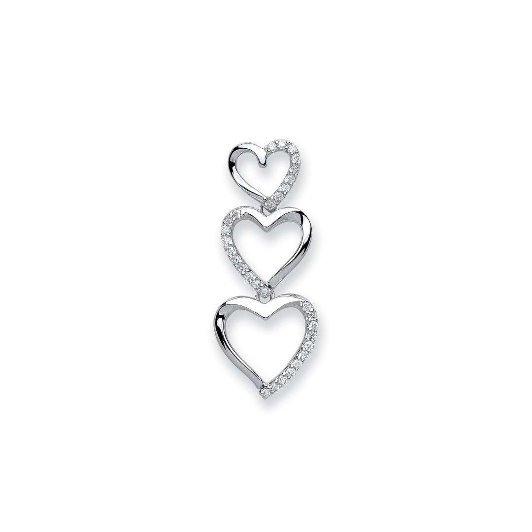 9ct White Gold 0.15ct Diamond Heart Pendant