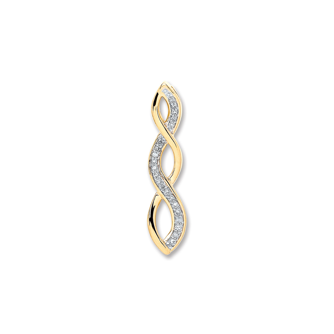 9ct Yellow Gold 0.08ct Diamond Pendant