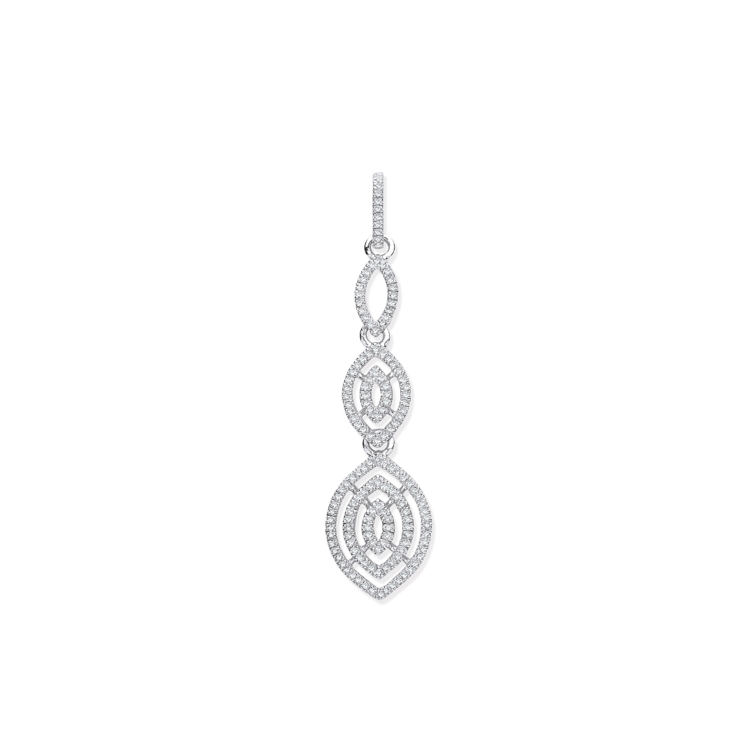 9ct White Gold Drop 0.25ct Diamond Pendant