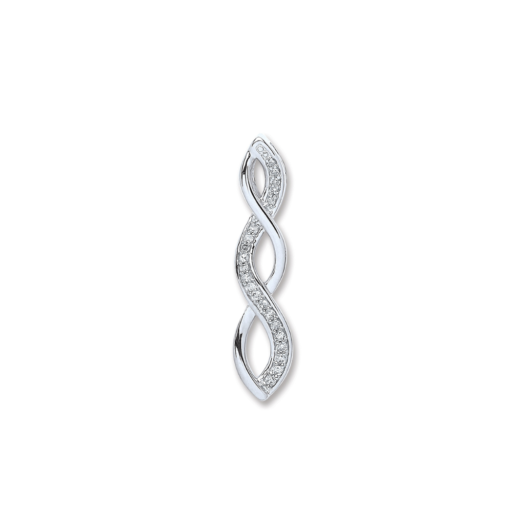 9ct White Gold 0.08ct Diamond Pendant