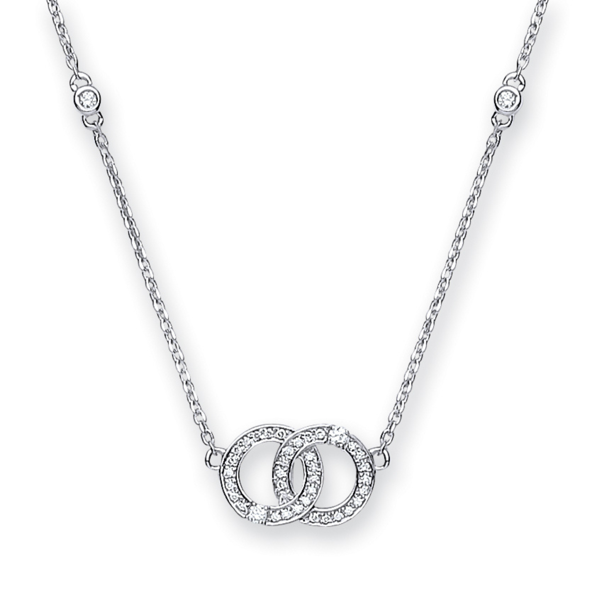 9ct White Gold 0.34ct Diamond Necklace