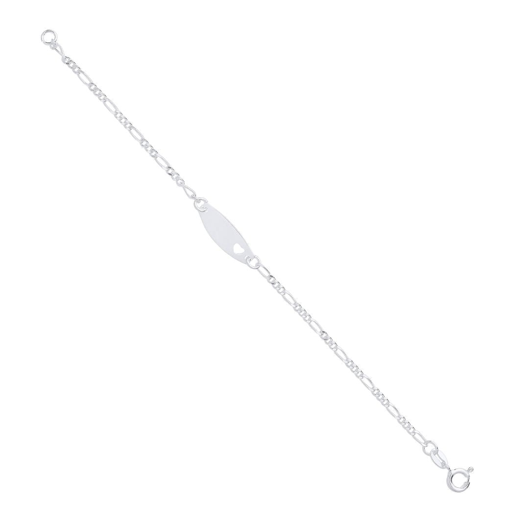 925 Sterling Silver Heart ID Child Bracelet