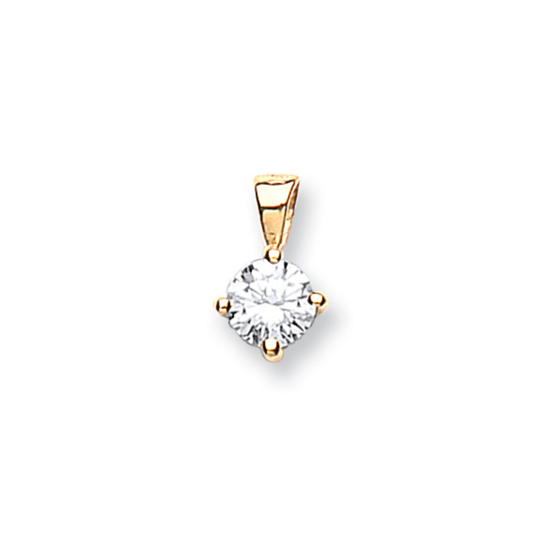 18ct Yellow Gold 0.25ct Claw Set Diamond Solitaire Pendant