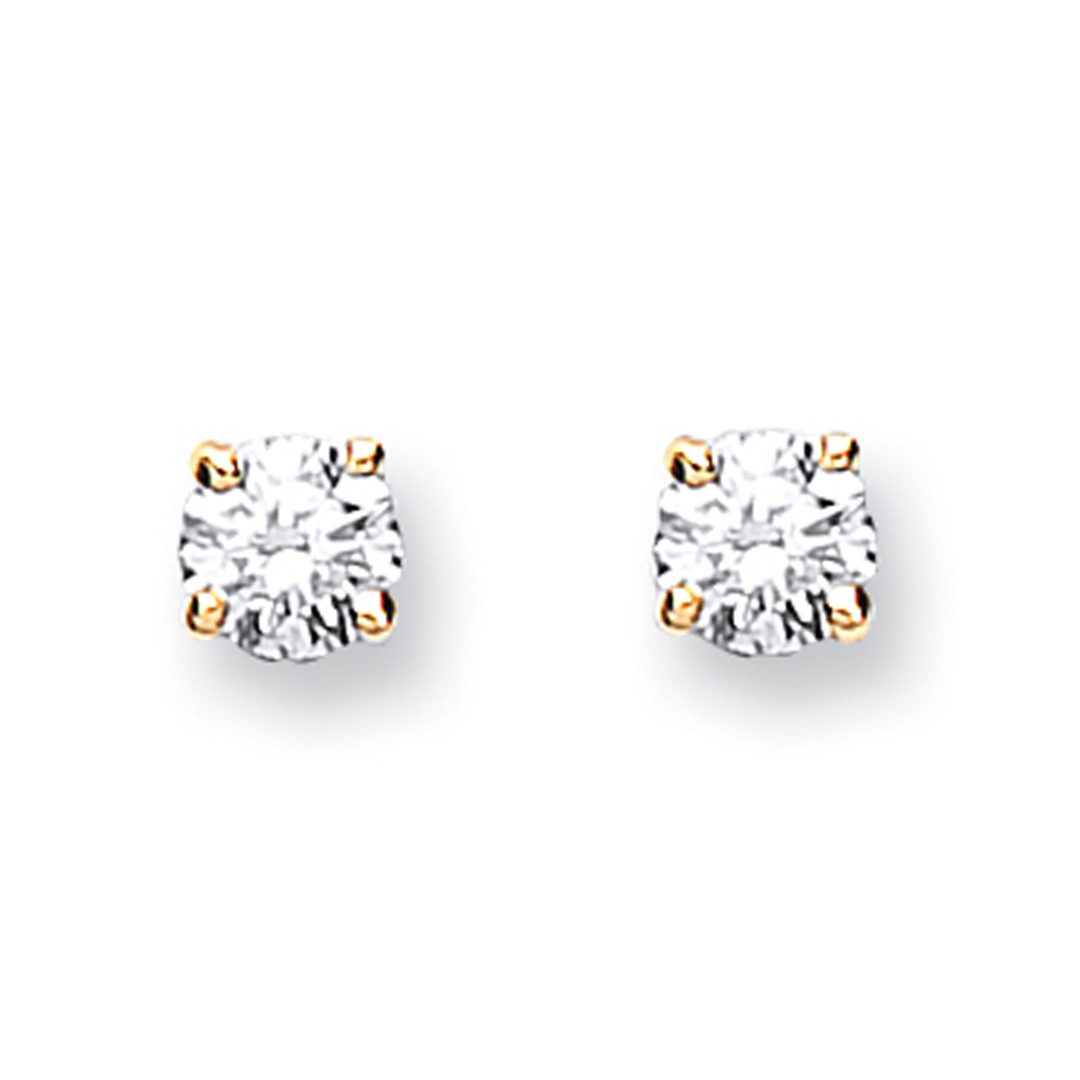 9ct Yellow Gold 0.25ct Claw Set Diamond Stud Earrings