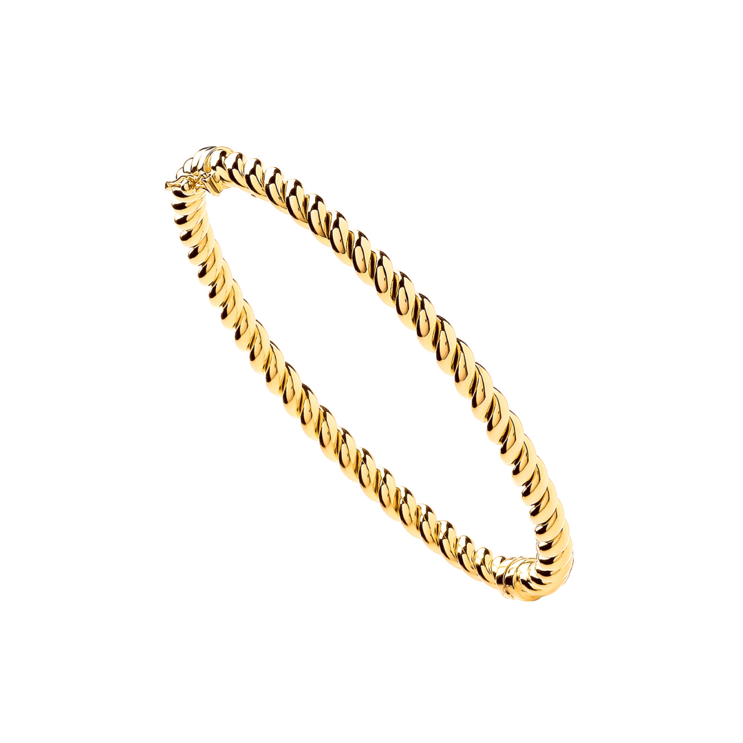 9ct Yellow Gold Hollow Twist 4.5mm Bangle