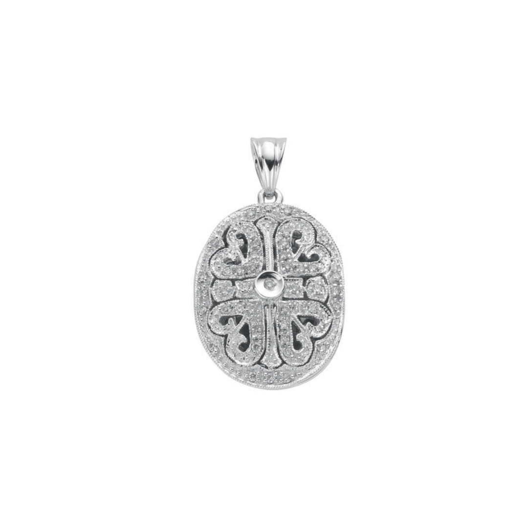 9ct White Gold 0.31ct Diamond Locket Pendant