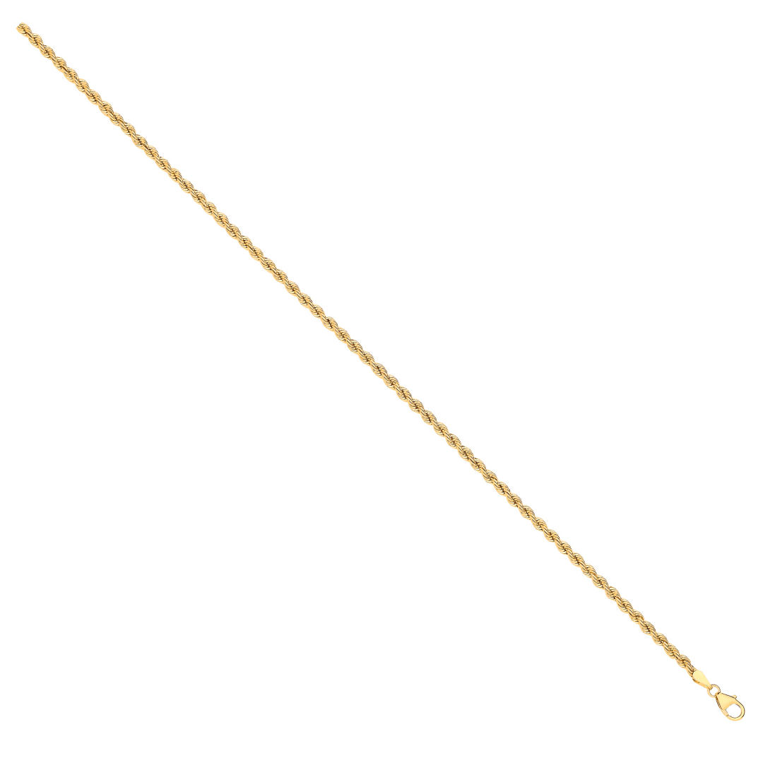 14ct Yellow Gold Hollow Rope 2.7mm Chain