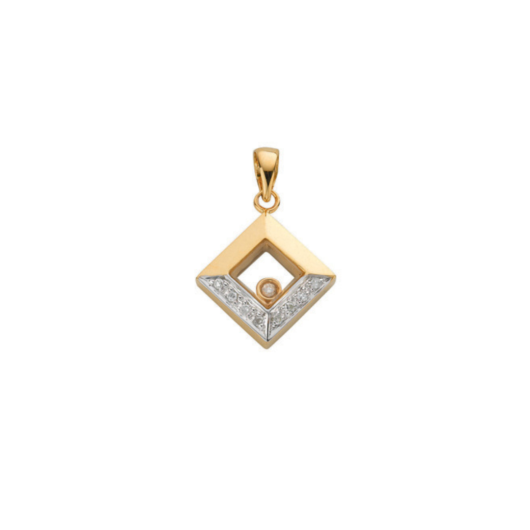 9ct Yellow Gold 0.05ct Floating Diamond Pendant