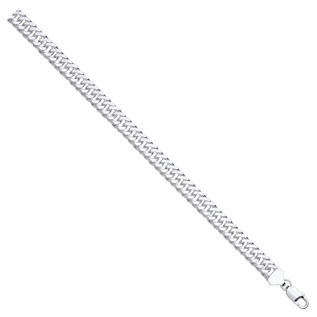 925 Sterling Silver Double Curb 9.0mm Chain