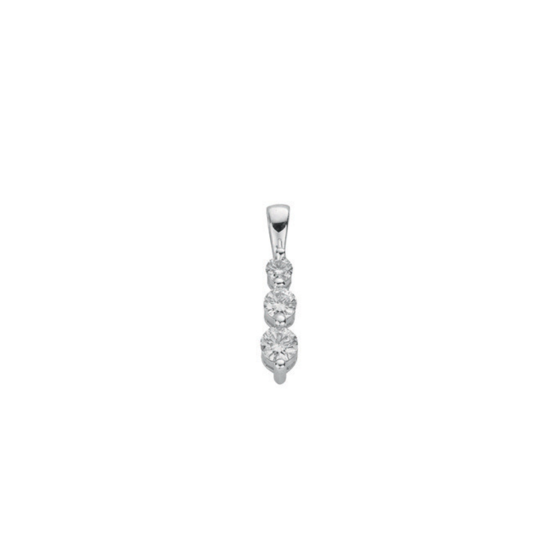 9ct White Gold 0.31ct Diamond Trilogy Pendant