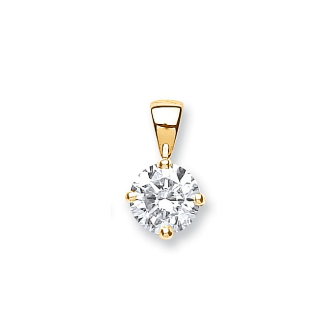 18ct Yellow Gold 1.00ct Claw Set Diamond Solitaire Pendant