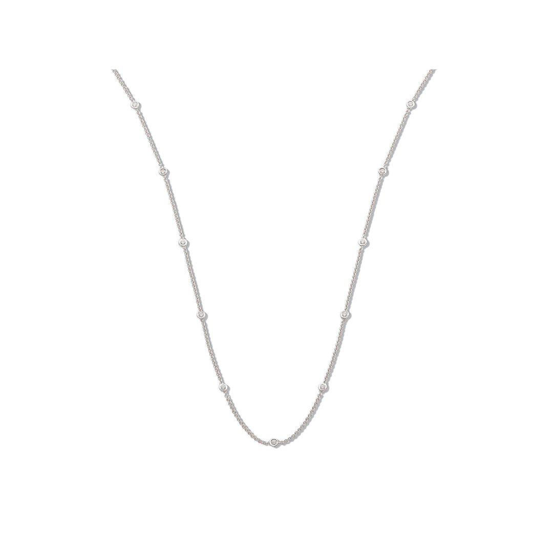 18ct White Gold 0.50ct Diamond by the yard Necklace (18in/45cm)