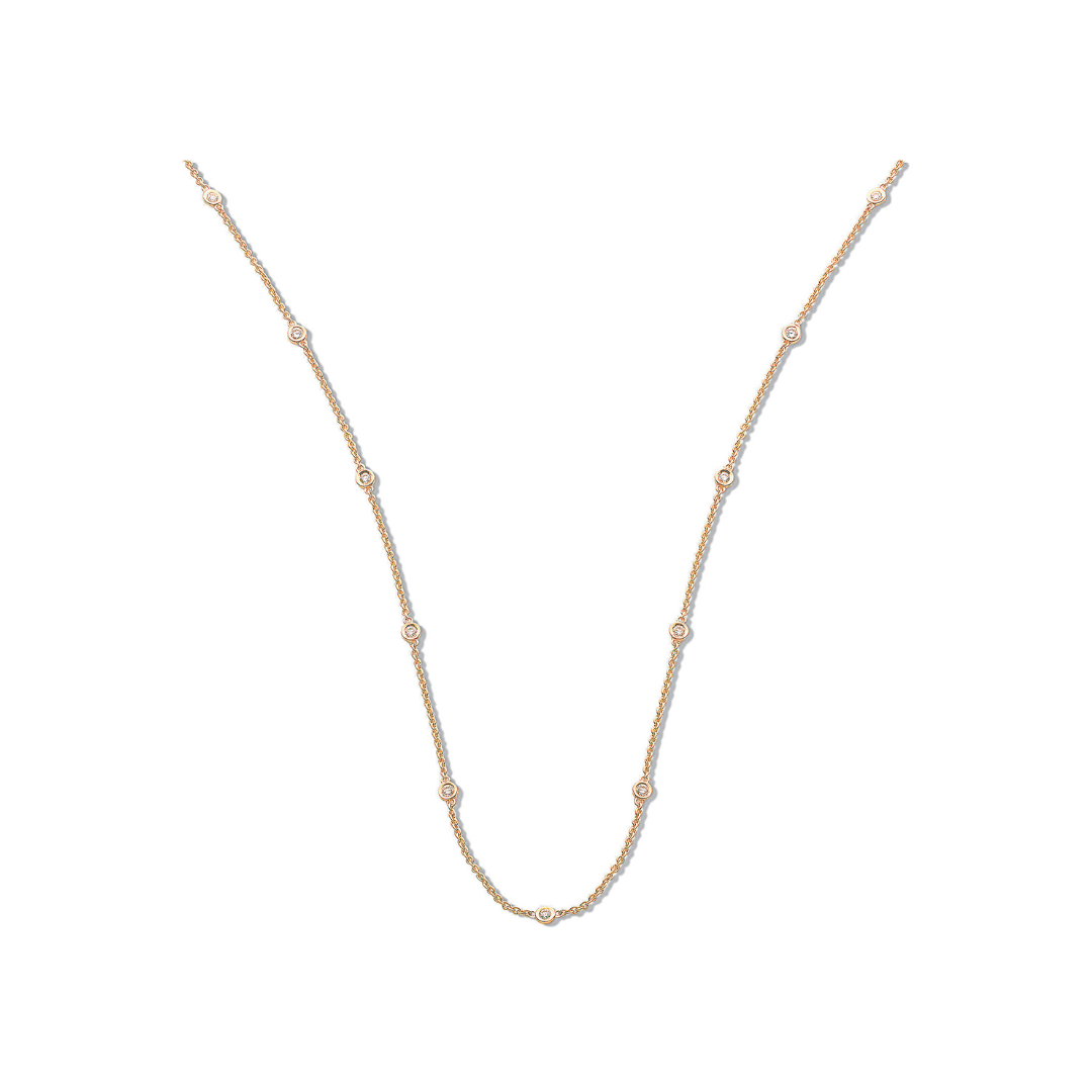 18ct Yellow Gold 0.50ct Diamond by the yard Necklace (18in/45cm)