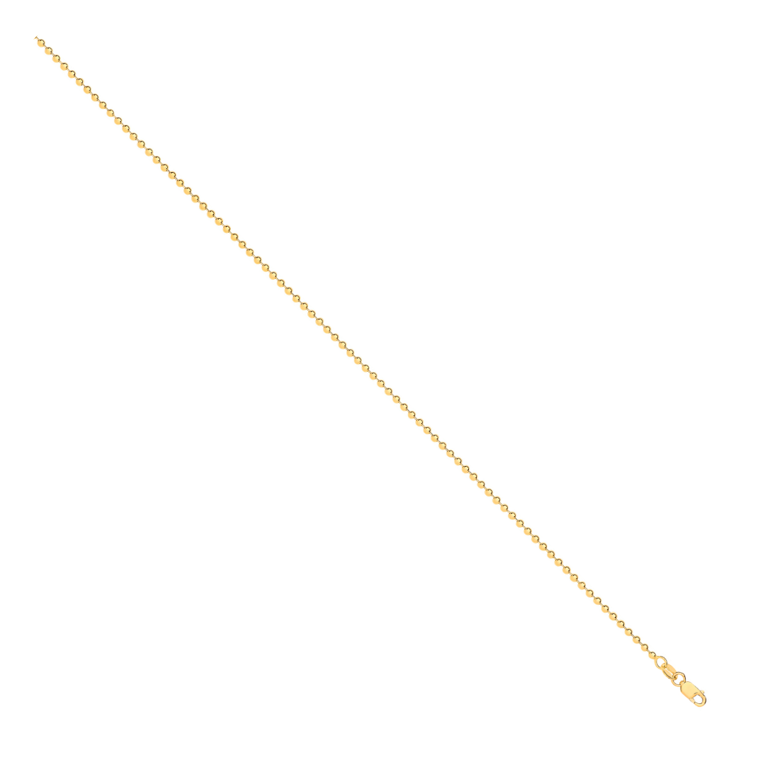 9ct Yellow Gold 2.0mm Beads Chain