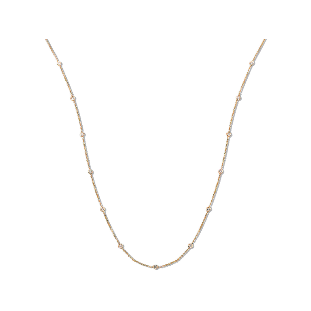 18ct Yellow Gold 1.00ct Diamond by the yard Necklace (36in/91cm)