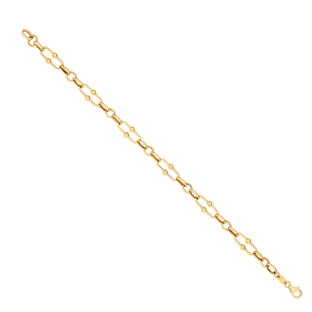 9ct Yellow Gold Pivot Link Ladies Bracelet