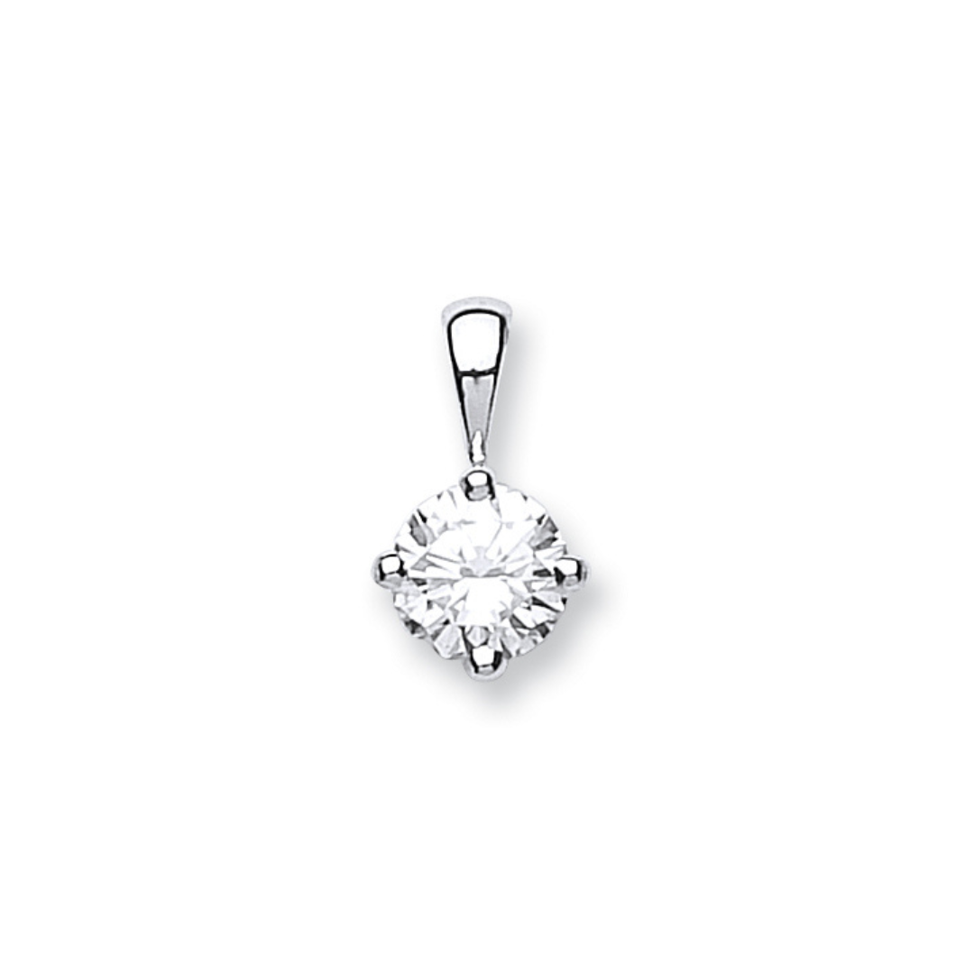 18ct White Gold 0.70ct Claw Set Diamond Solitaire Pendant