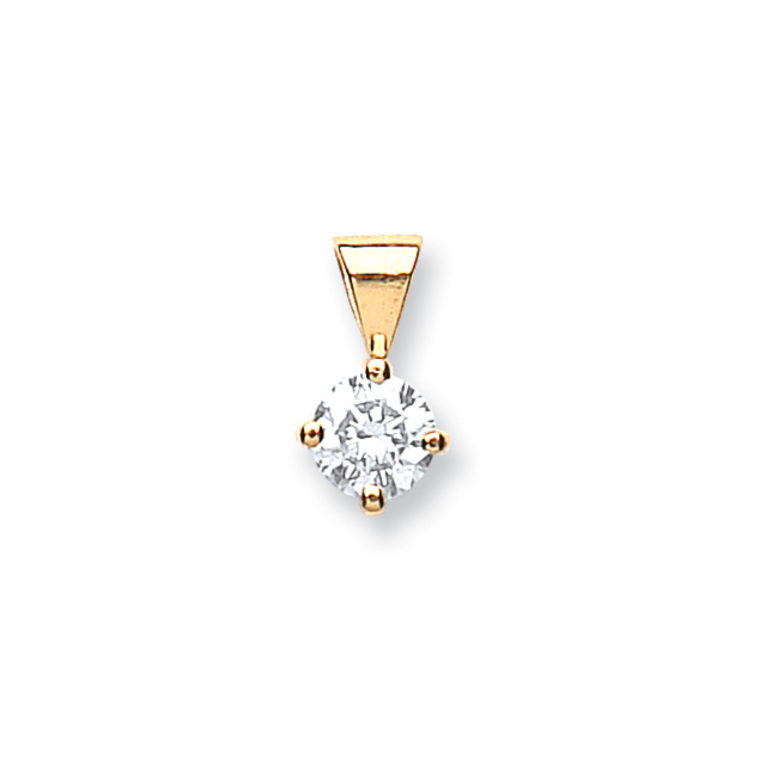 18ct Yellow Gold 0.35ct Claw Set Diamond Solitaire Pendant