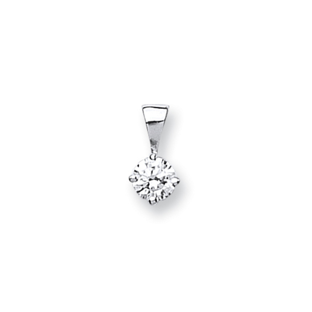 18ct White Gold 0.15ct Claw Set Diamond Solitaire Pendant