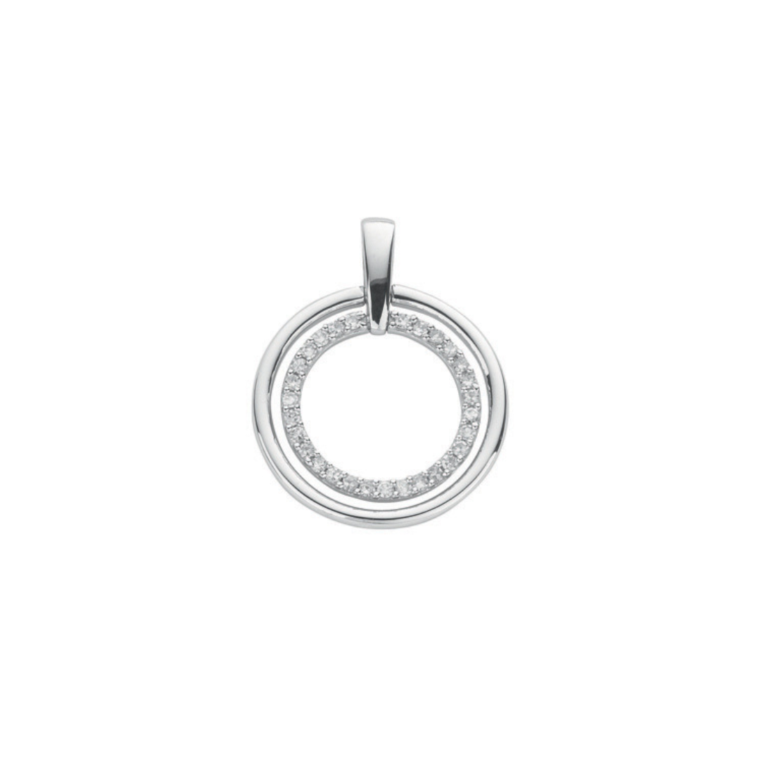 9ct White Gold 0.20ct Diamond Circle Pendant