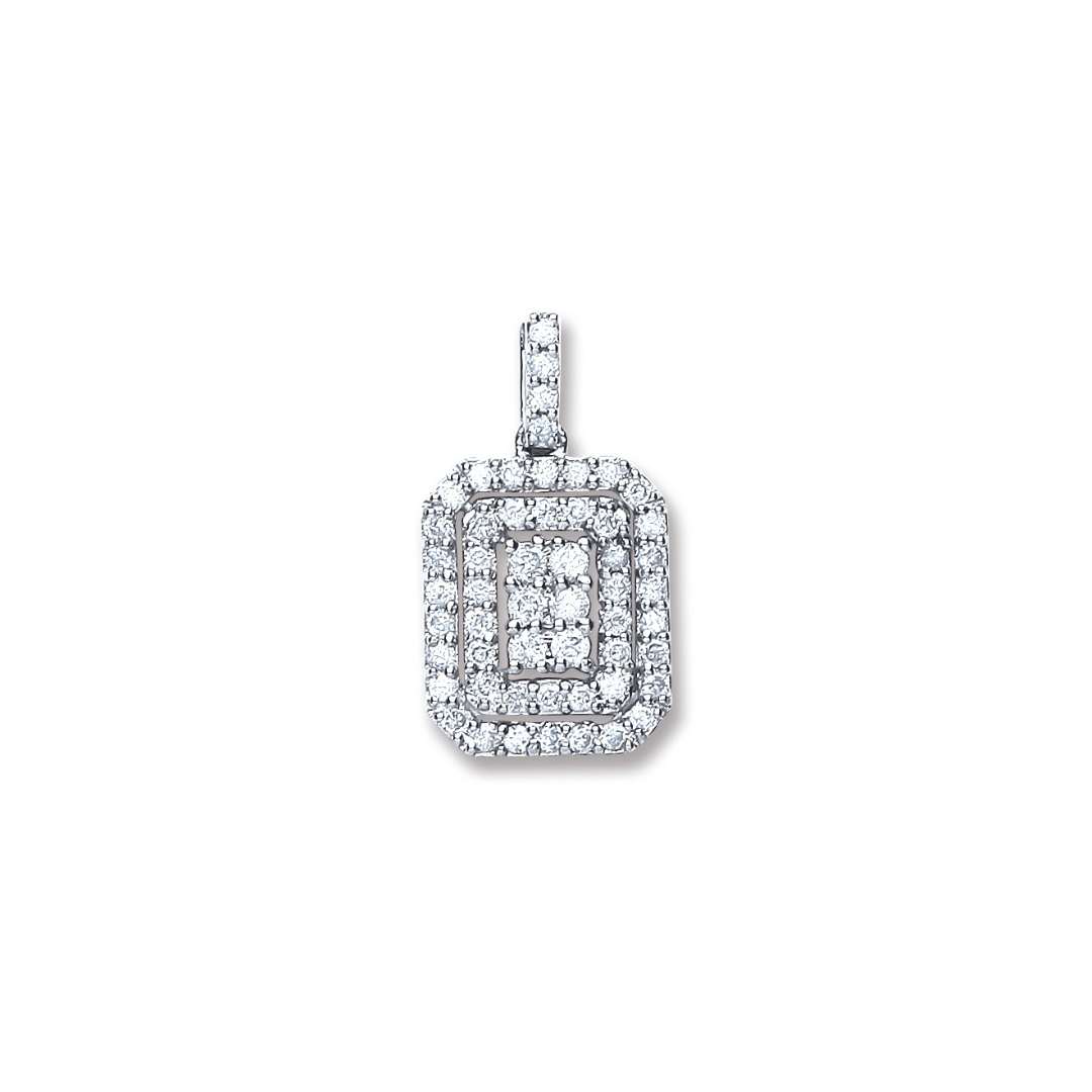 9ct White Gold 0.55ct Diamond Fancy Pendant