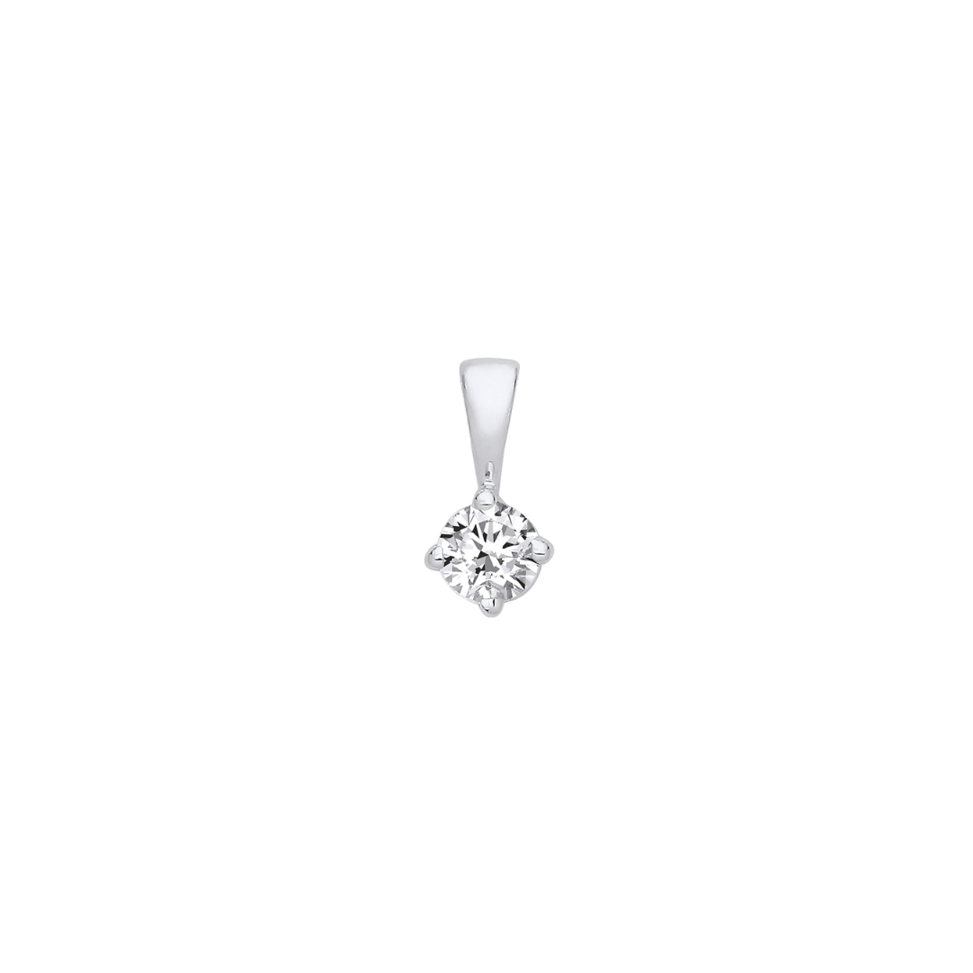 18ct White Gold 0.35ct Claw Set Diamond Solitaire Pendant