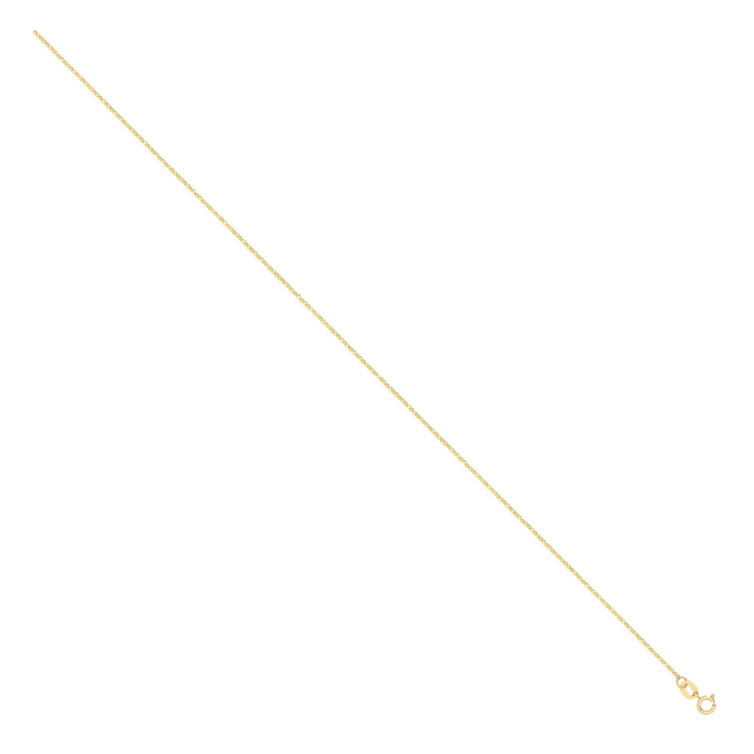 18ct Yellow Gold 0.9mm Diamond Cut Belcher Chain