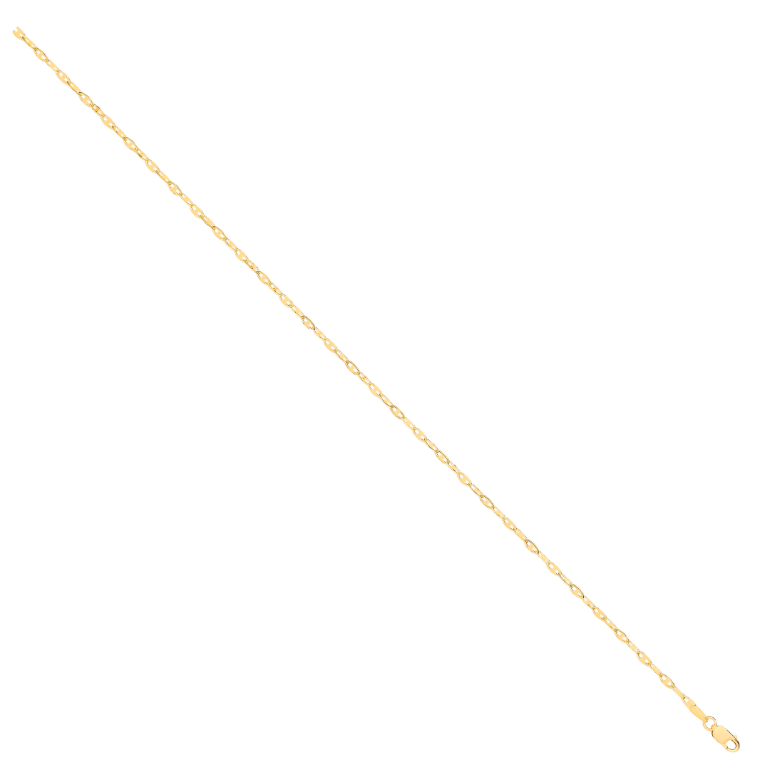 14ct Yellow Gold Hollow Shiny Anchor 2.2mm Chain